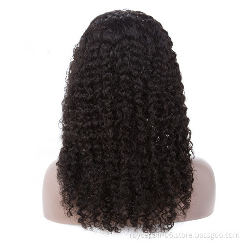 Royce Peruvian Hair Kinky Curly Full Lace Human Hair Wigs with Baby Hair Natural Color for Black Women